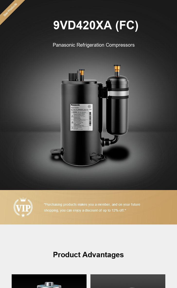 Panasonic Compressor 9VD420XA (FC), technical parameters pdf, structure diagram